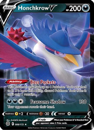 Honchkrow V 088  - Holofoil SWSH09 Brilliant Stars - Ultra Rare