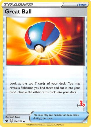 Great Ball - 164/202 (#55 Cinderace Stamped)/202  Battle Academy 2022 - Promo