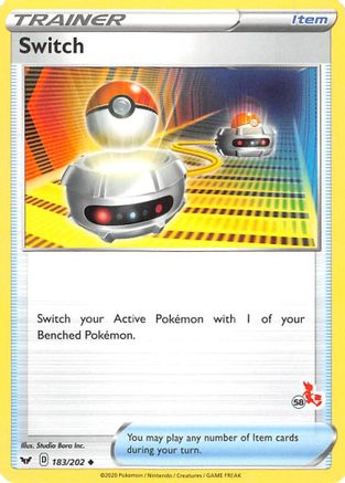 Switch - 183/202 (#58 Cinderace Stamped)/202  Battle Academy 2022 - Promo
