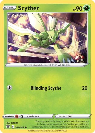 Scyther (004) (004) 004  - Reverse Holofoil SWSH10 Astral Radiance - Common