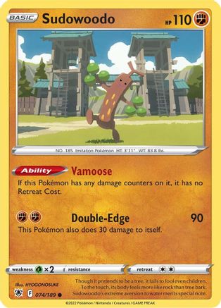 Sudowoodo 074  SWSH10 Astral Radiance - Common