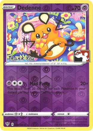 Dedenne - 78/189 (Pokemon League) [Thank You]/189  - Reverse Holofoil League & Championship Cards - Promo