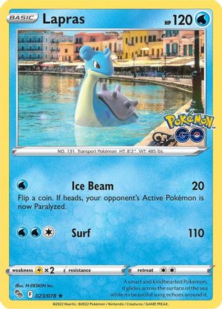 Lapras 023  - Holofoil Pokemon GO - Holo Rare
