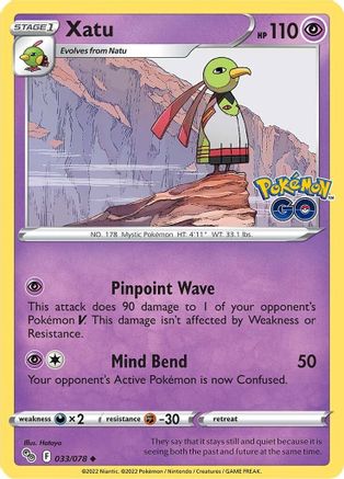Xatu 033  - Reverse Holofoil Pokemon GO - Uncommon