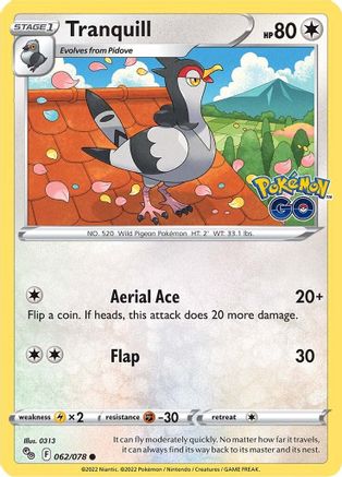 Tranquill 062  Pokemon GO - Common