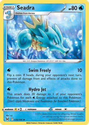 Seadra 036  - Reverse Holofoil SWSH11 Lost Origin - Uncommon