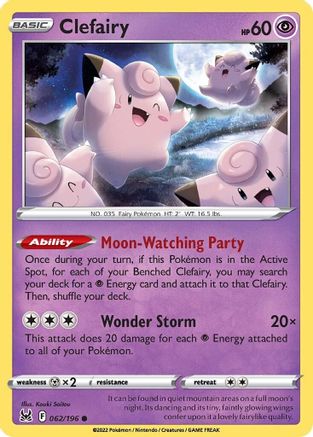 Clefairy 062  - Reverse Holofoil SWSH11 Lost Origin - Common