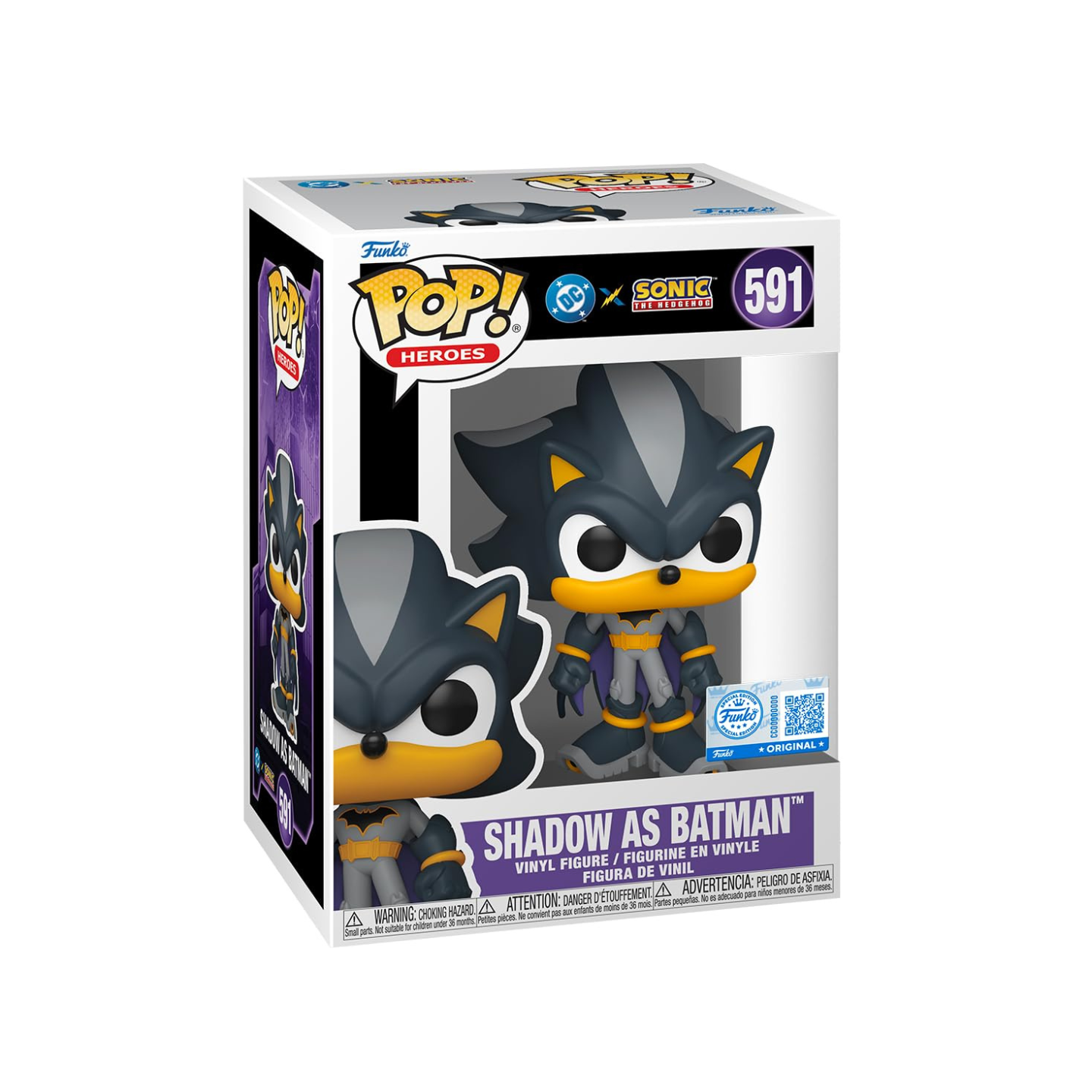 Funko Pop! DC x Sonic The Hedgehog - Shadow as Batman / Silver as The Green Lantern / Sonic as The Flash / Tails as Cyborg / Amy as Wonder Woman / Knuckles as Superman *PREORDER*