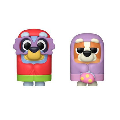 Funko Pop! Animation: Bluey - Muffin Flamingo Queen / Granny Gladys (Flocked) / Granny Janet And Granny Rita 2pk *PREORDER*