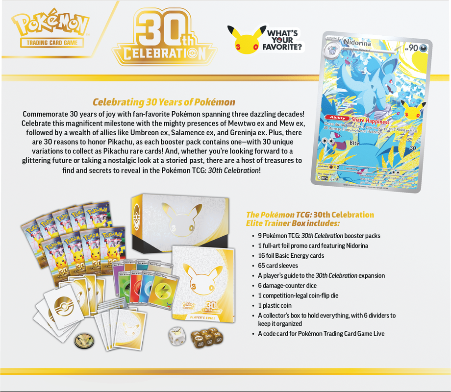Pokemon TCG: 30th Celebration - Elite Trainer Box (ETB) *PREORDER*