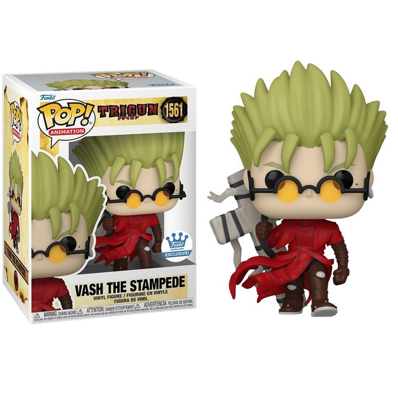 Funko Pop! Anime: Trigun - Legato Bluesummers / Nicholas D. Wolfwood / Rem Saverem / 6" Vash with Angel Arm [GITD]