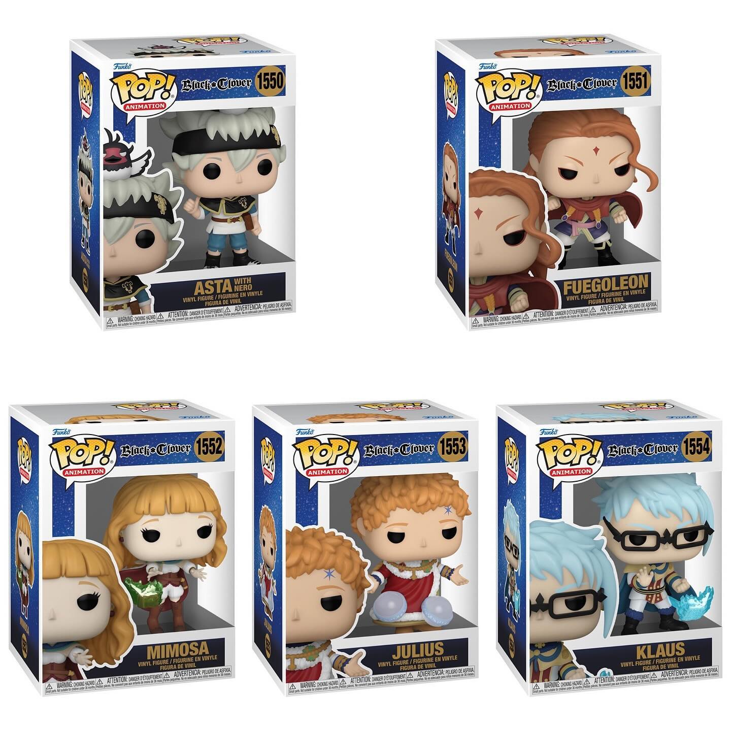 Funko Pop! Anime: Black Clover - Asta with Nero / Black Asta [GITD] / Fuegoelon / Julius / Klaus / Mimosa