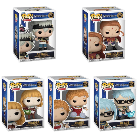 Funko Pop! Anime: Black Clover - Asta with Nero / Black Asta [GITD] / Fuegoelon / Julius / Klaus / Mimosa