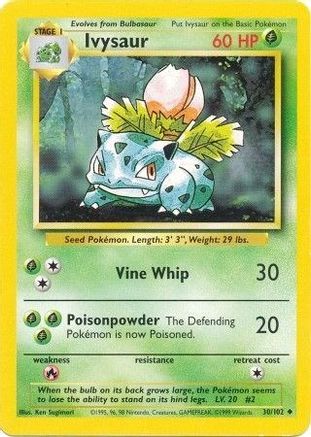 Ivysaur 030  Base Set - Uncommon