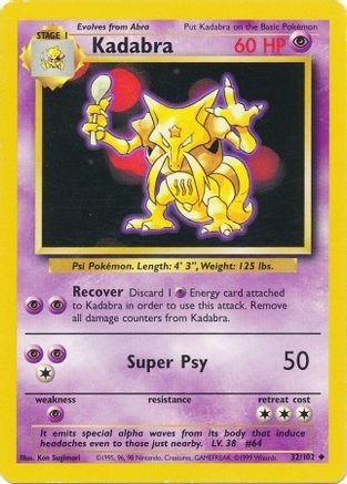 Kadabra 032  Base Set - Uncommon
