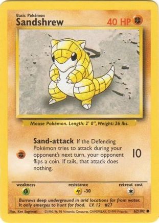 Sandshrew 062  Base Set - Common