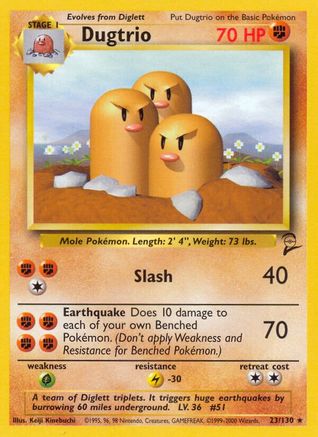 Dugtrio 023  Base Set 2 - Rare