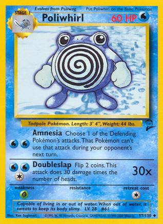Poliwhirl 057  Base Set 2 - Uncommon