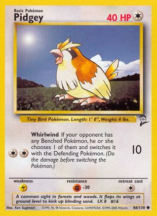 Pidgey 086  Base Set 2 - Common