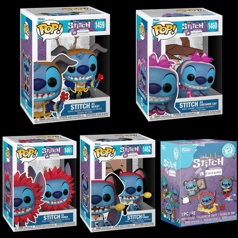 Funko Pop! DISNEY STITCH COSTUME BEAST - CHESHIRE CAT - SIMBA - PONGO 101 DALMATION