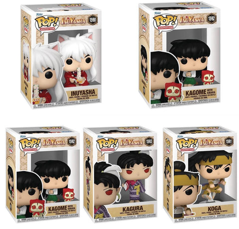 Funko Pop! Anime: Inuyasha - Inuyasha Eating Noodles / Kagome with Kirara / Kagura / Koga / Miroku [PX Previews Exclusive]
