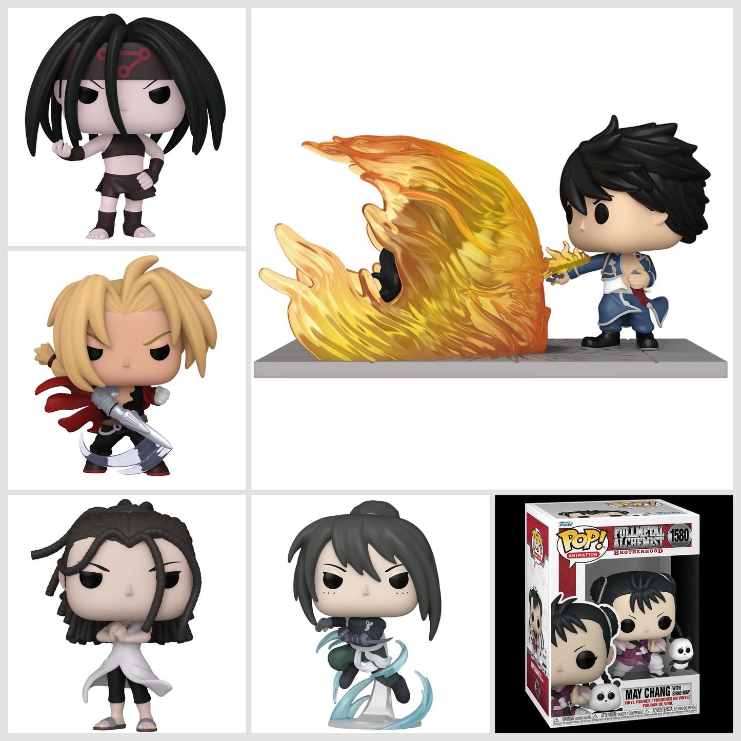 Funko Pop! Anime: Fullmetal Alchemist - Envy / Mustang Vs. Lust / May Chang with Shao / Lan Fan (Ninja) / Izumi Curtis / Edward Elric with Blade