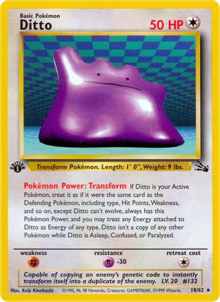 Ditto (18) (18) 018  - Unlimited Fossil - Rare