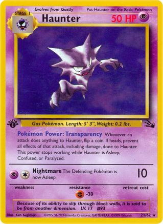 Haunter (21) (21) 021  - Unlimited Fossil - Rare
