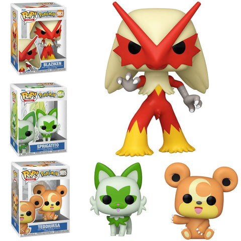 Funko Pop! Games: Pokemon - Blaziken / Sprigatito / Teddiursa