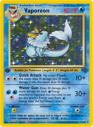Vaporeon (12) (12) 012  - Unlimited Holofoil Jungle - Holo Rare