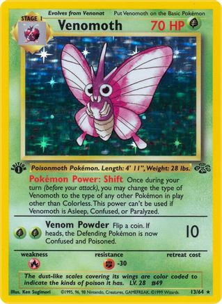 Venomoth (13) (13) 013  - 1st Edition Holofoil Jungle - Holo Rare