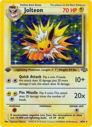 Jolteon (4) (4) 004  - 1st Edition Holofoil Jungle - Holo Rare