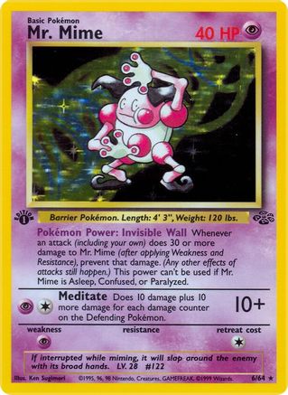 Mr. Mime (6) (6) 006  - Unlimited Holofoil Jungle - Holo Rare