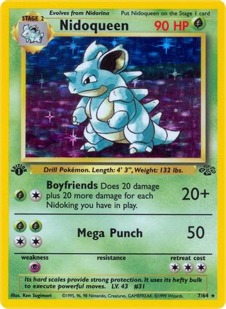 Nidoqueen (7) (7) 007  - Unlimited Holofoil Jungle - Holo Rare