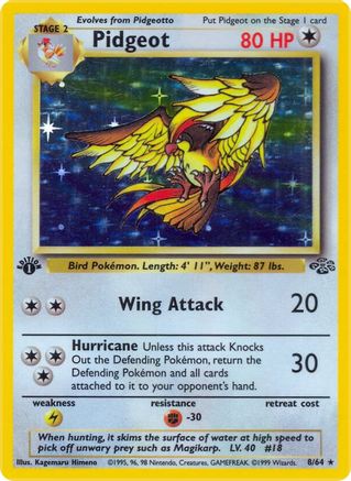 Pidgeot (8) (8) 008  - 1st Edition Holofoil Jungle - Holo Rare