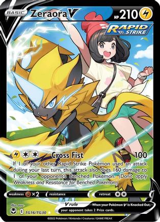 Zeraora V TG16  - Holofoil SWSH12 Silver Tempest Trainer Gallery - Ultra Rare