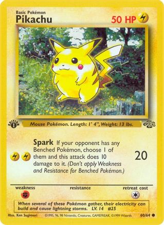 Pikachu 060  - 1st Edition Jungle - Common
