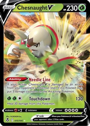 Chesnaught V 015  - Holofoil SWSH12 Silver Tempest - Ultra Rare