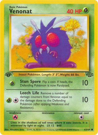 Venonat 063  - 1st Edition Jungle - Common