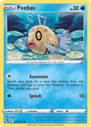 Feebas 039  - Reverse Holofoil SWSH12 Silver Tempest - Common