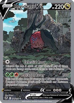 Regidrago V (Alternate Full Art) 184  - Holofoil SWSH12 Silver Tempest - Ultra Rare