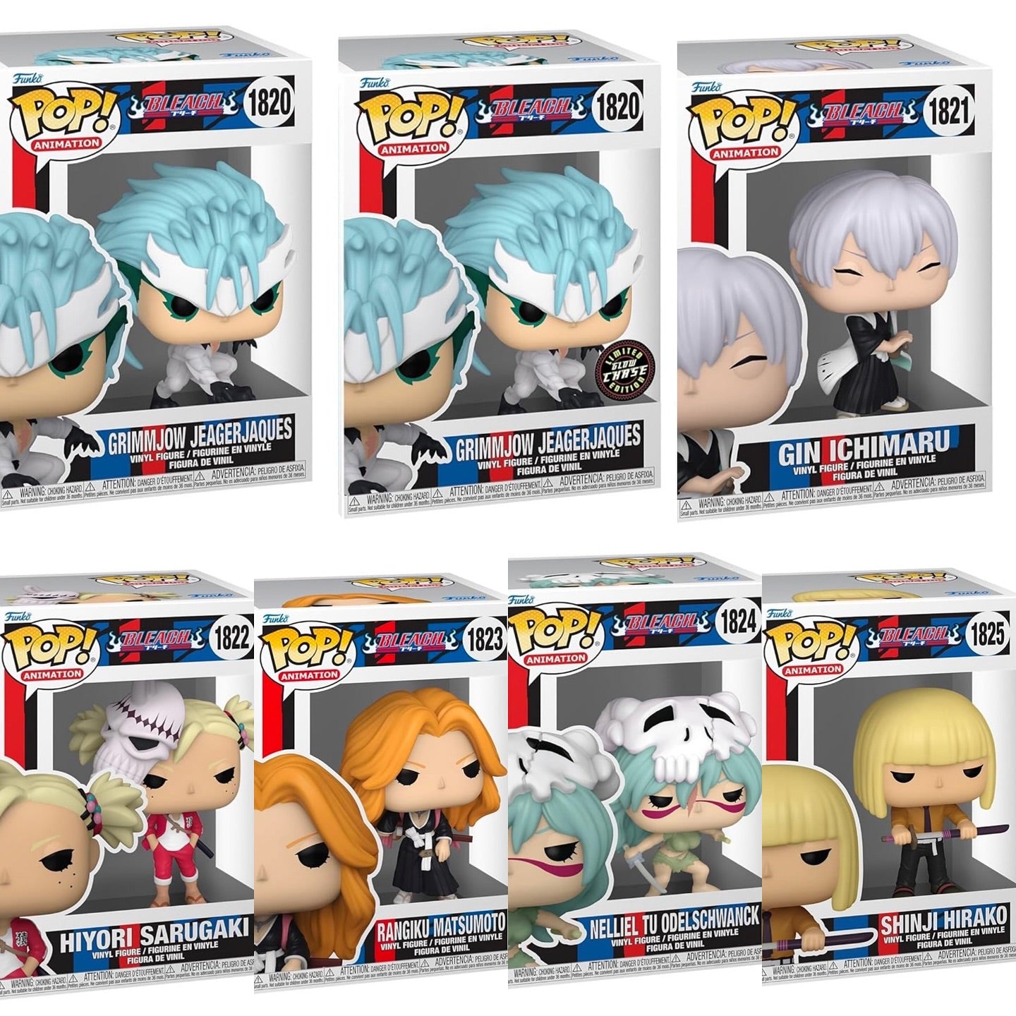 Funko Pop! Anime: Bleach - Grimmjow / Gin / Hiyori / Rangiku / Nelliel / Shinji