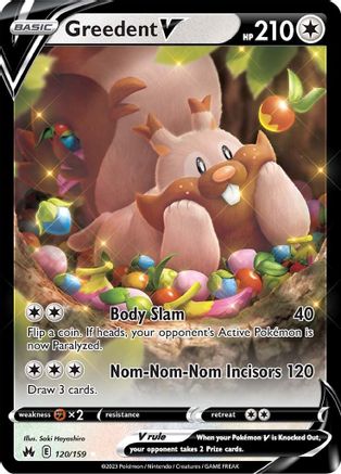Greedent V 120  - Holofoil Crown Zenith - Ultra Rare