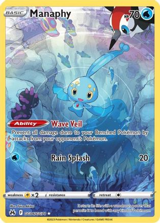 Manaphy GG06  - Holofoil Crown Zenith Galarian Gallery - Ultra Rare