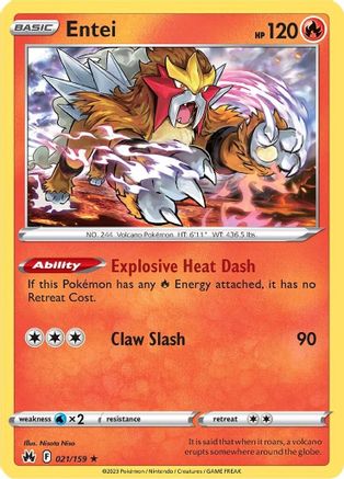 Entei 021  - Holofoil Crown Zenith - Holo Rare