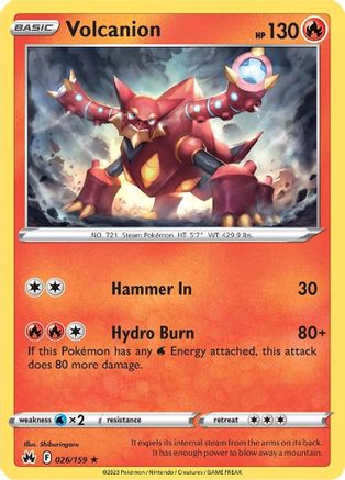 Volcanion 026  - Reverse Holofoil Crown Zenith - Holo Rare