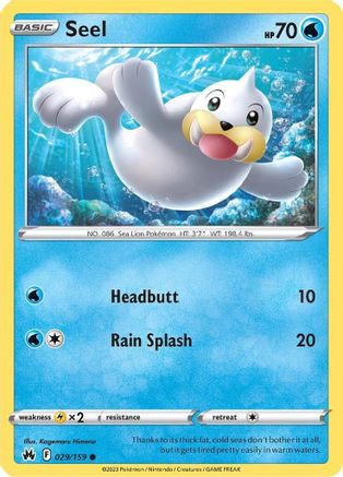 Seel 029  - Reverse Holofoil Crown Zenith - Common