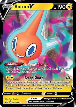 Rotom V 045  - Holofoil Crown Zenith - Ultra Rare
