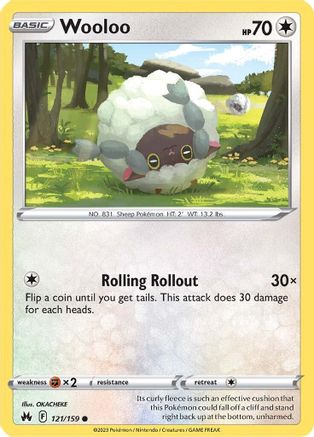 Wooloo 121  - Reverse Holofoil Crown Zenith - Common