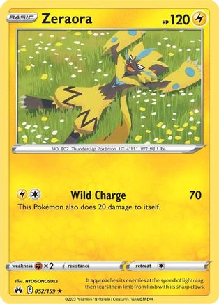 Zeraora 052  Crown Zenith - Rare